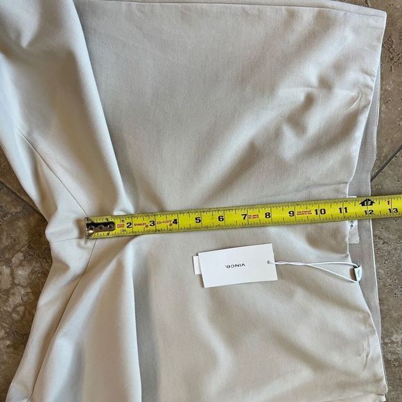 Vince Cropped Flared Trouser Pants Womens XL Cream Beige Flat Front Side Zip NWT - Picture 12 of 15